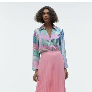 Zara patchwork printed shirt. New with tags.